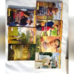 :* 7  used Love Inspired  romance Christian paperback books  larger print lot #8